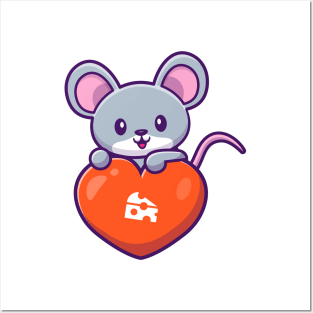 Cute rat love Posters and Art